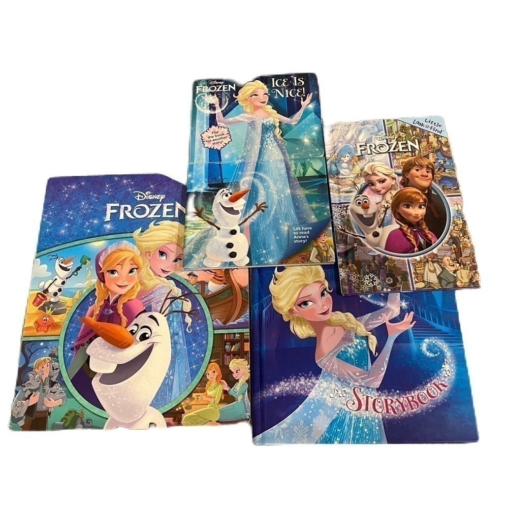 Disney Frozen Book Bundle Hardcover Look & Find Lot Elsa Anna